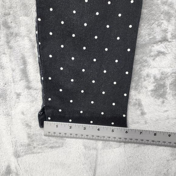 Old Navy Pants Women 14 Black White Polka Dot Wow Ankle High Rise Stretch Preppy - Picture 11 of 12